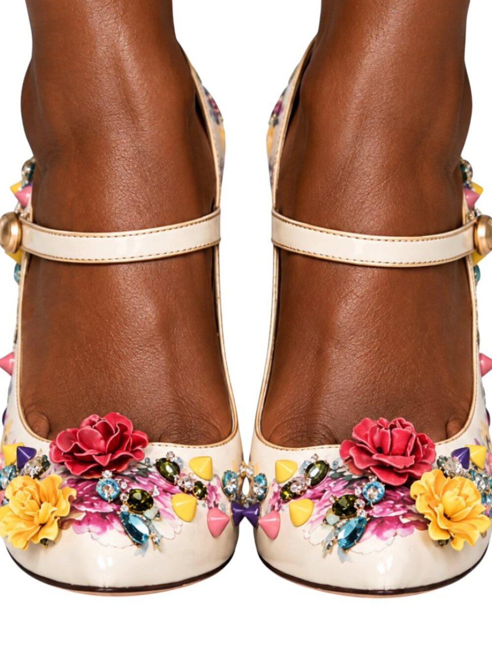 Dolce & Gabbana Leather Crystal Embellishments Pumps Women's Size: 8/8.5,IT 39